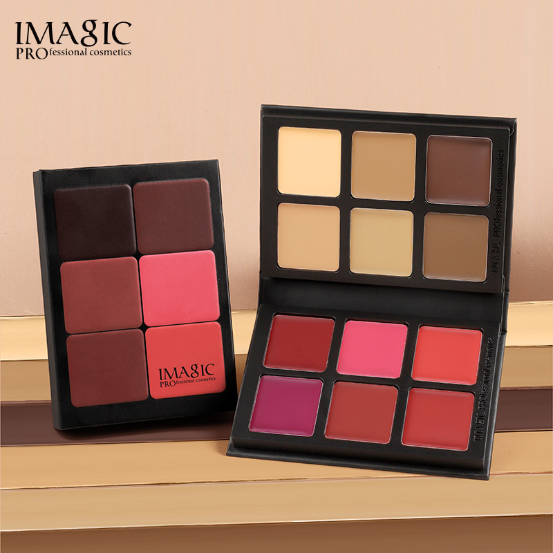 IMAGIC 12色多功能粉底和腮红膏盘韩女水光肌膨胀氛围腮红修容盘