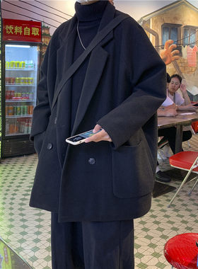 港风中长款呢子大衣冬季