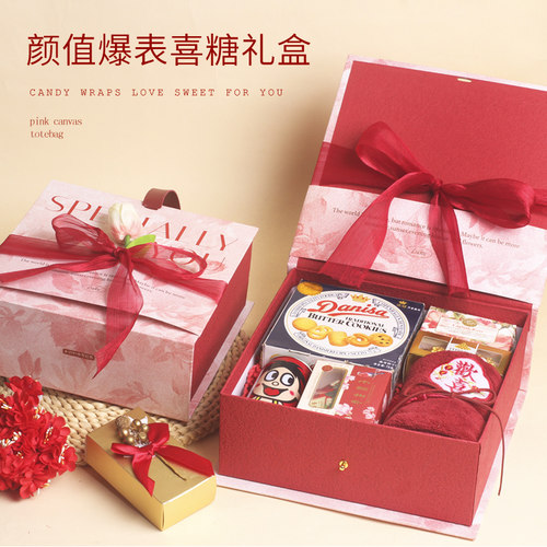 新款宝宝满月宴带喜糖喜蛋百日酒席喜饼生日宴回礼高颜值轻奢礼盒