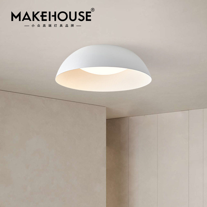 纯白侘寂奶油卧室吸顶灯