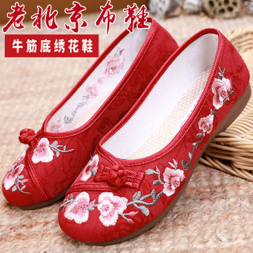 老北京春秋季一脚蹬女单汉服布鞋