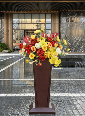 高端讲台花仿真花会议室演讲台学校发言台挂花酒店接待会议室装饰