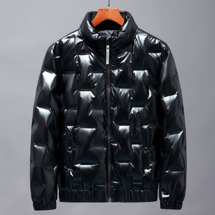 冬季亮面羽绒棉短款韩版潮流款社会精神小伙加厚保暖外套男士潮牌