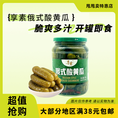 临期特价 享素 俄式酸黄瓜670g汉堡披萨沙拉配菜酱腌菜方便速食
