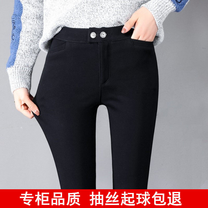 黑色打底裤女外穿高腰小脚九分裤