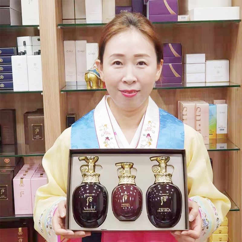 韩国代购 WHOO后 SPA津率享洗护套盒 洗发水350ml×2 护发素220ML