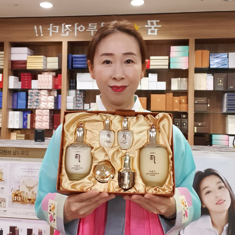 韩国直邮whoo后天气丹水乳两件套精华面霜气垫洗面奶黄金安瓶精油