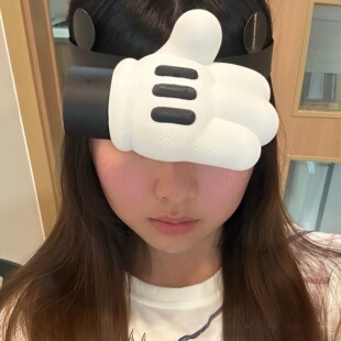 米奇神器抽象遮阳帽小红书发箍兰花指旅行帽3d打印拍照道具防晒帽