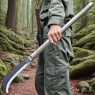 龙泉手工砍柴刀加长精钢手柄超结实高锰钢折叠锻打户外大号野营刀