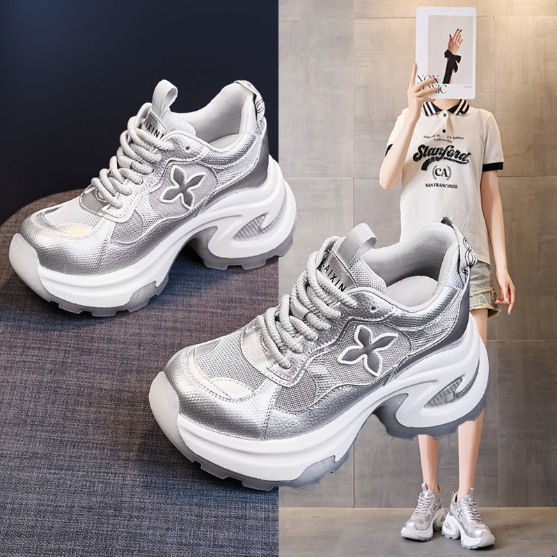 老爹鞋女2025春夏新款透气网面凉鞋吸膜大底女鞋百搭休闲运动鞋爆