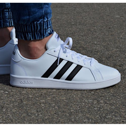 酷动城正品 adidas NEO GRAND COURT男子皮质运动休闲鞋 EE7904