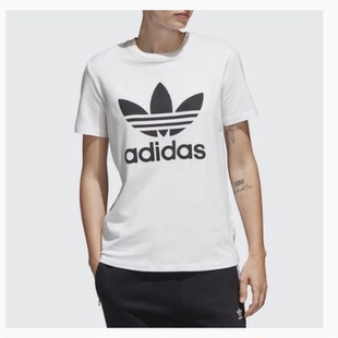 酷动城正品 Adidas 三叶草女子透气轻质运动时尚短袖T恤 CV9889