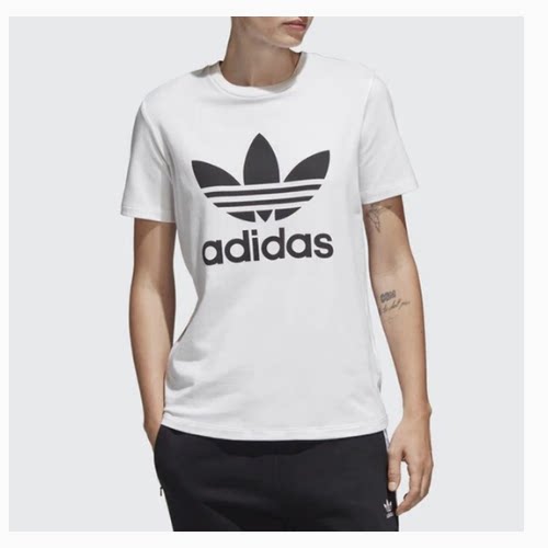 酷动城正品 Adidas 三叶草女子透气轻质运动时尚短袖T恤 CV9889
