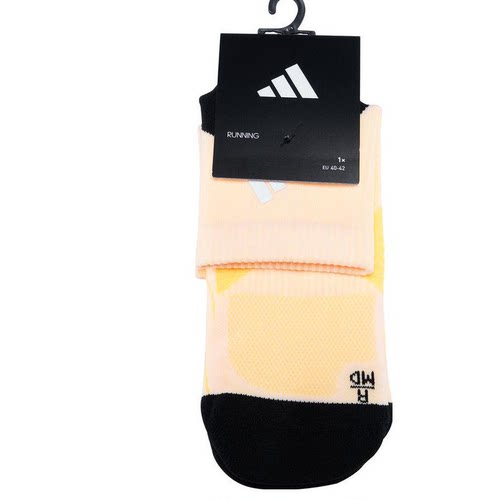酷动城正品Adidas 情侣款反光缓震速干透气舒适中腰跑步袜 JC9305
