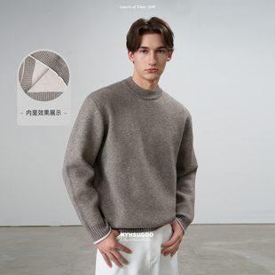 53993 打底针织衫 NYHSUGOO 南乙秋冬28支色纺圆领休闲毛衣加厚长袖