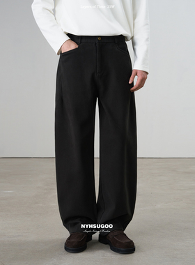 NYHSUGOO/南乙冬季470g重磅100%棉立体裁剪加厚男士55007休闲裤