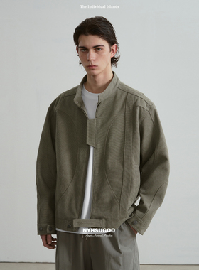 NYHSUGOO/南乙重磅460克重洗旧重帆布设计师款夹克15151男士春季