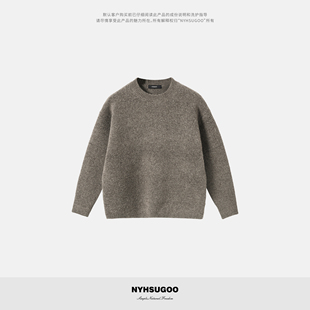NYHSUGOO 可叠穿 南乙秋冬绵羊毛混纺糯米绒针织圆领毛衣3895男士