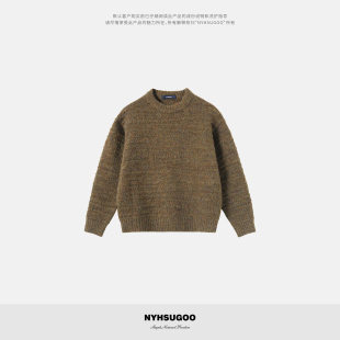 针织衫 NYHSUGOO 南乙秋冬羊毛混纺彩色毛纱波浪条纹毛衣3943男士