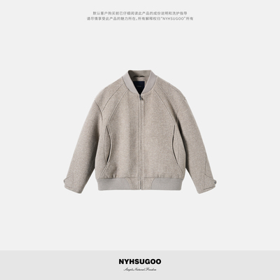NYHSUGOO/南乙秋冬绵羊毛面料立体结构设计毛呢夹克3921男士外套