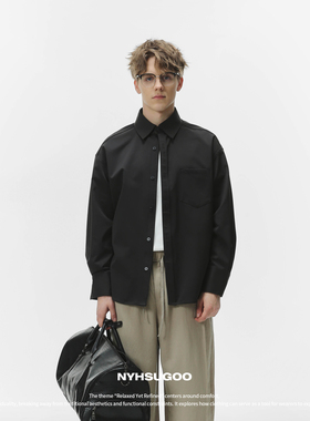 [清仓]南乙NYHSUGOO可拆卸领男士长袖衬衫25年春极简衬衣外套3498