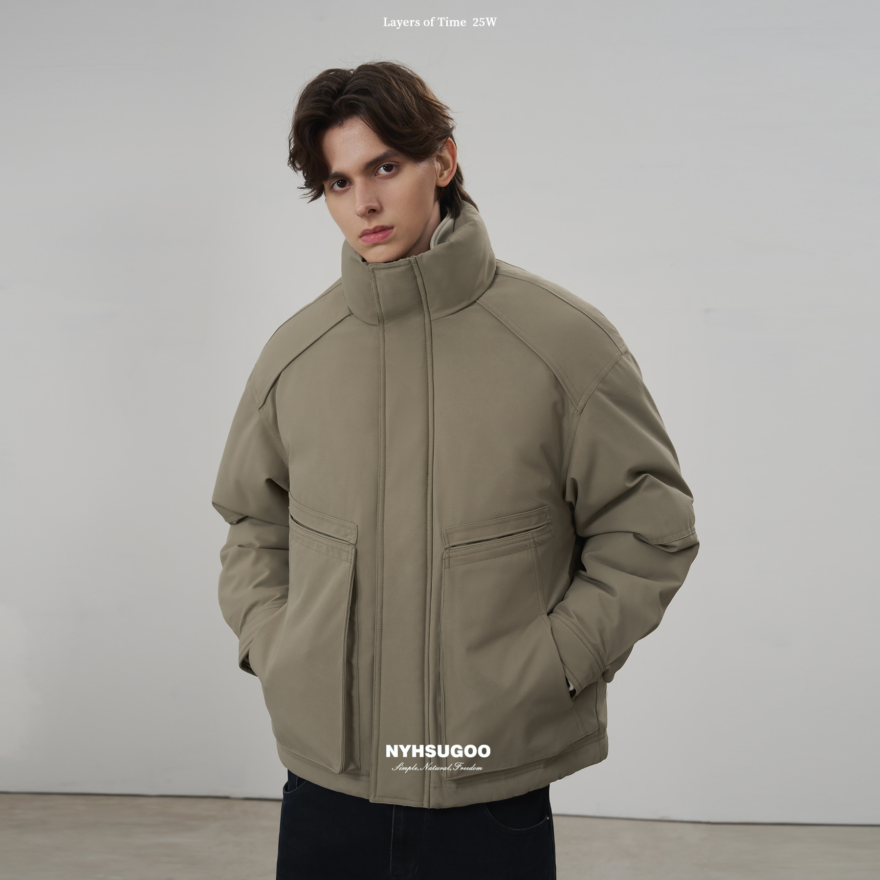 NYHSUGOO/南乙冬季新国标90白鸭绒男士户外三防夹克3958羽绒服