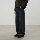 南乙秋季 90%棉质无弹炒盐砂洗牛仔裤 微弯刀3843男士 NYHSUGOO 长裤