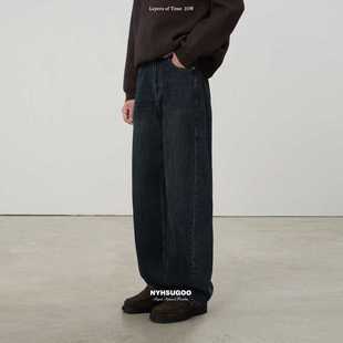 长裤 NYHSUGOO 微弯刀3843男士 90%棉质无弹炒盐砂洗牛仔裤 南乙秋季