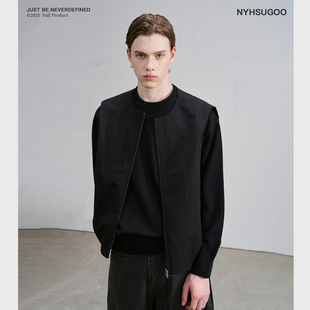 坎肩3838外套男士 NYHSUGOO 南乙秋冬叠穿极简廓形马甲棉感无袖