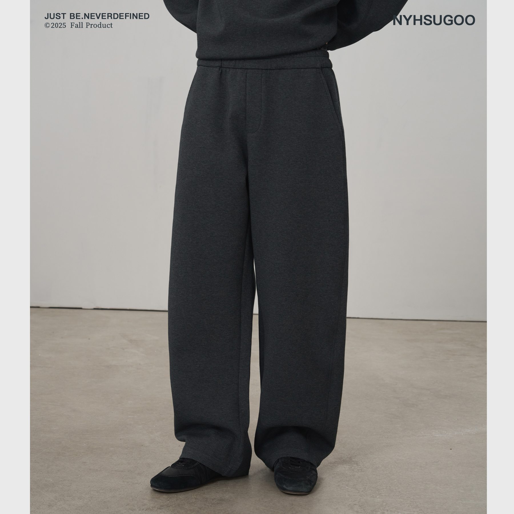 NYHSUGOO/南乙 秋冬350g空气层微弯刀卫裤男士抽绳休闲长裤3979-1