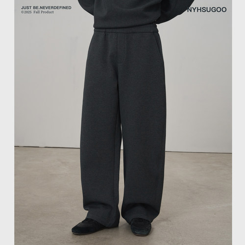 NYHSUGOO/南乙 秋冬350g空气层微弯刀卫裤男士抽绳休闲长裤3979-1