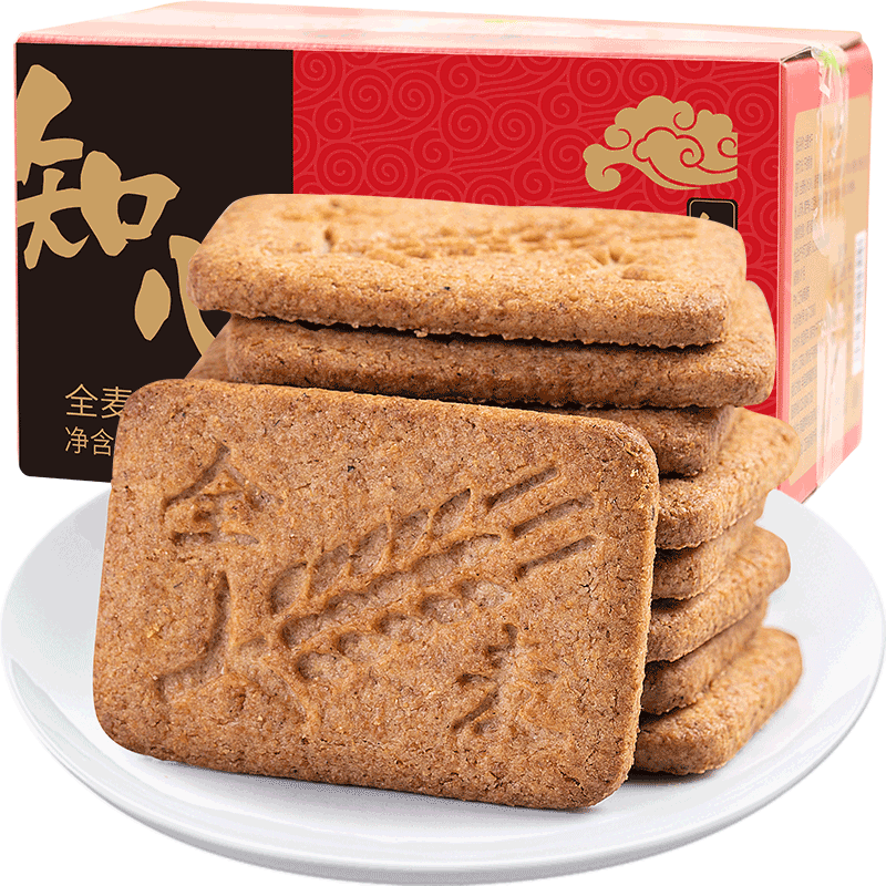 知心奶奶无添蔗糖全麦高纤饼干