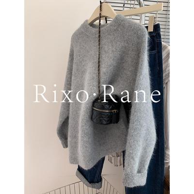 法国Rixo Rane 巨舒适⭐灰色套头浣熊绒毛衣女宽松慵懒风高端上衣