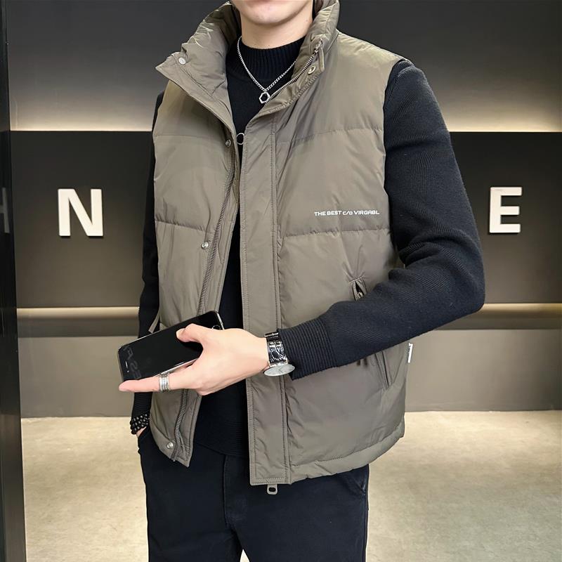 高端正品丨潮牌轻薄羽绒服马甲男士2025新款鸭绒休闲外套冬季短款