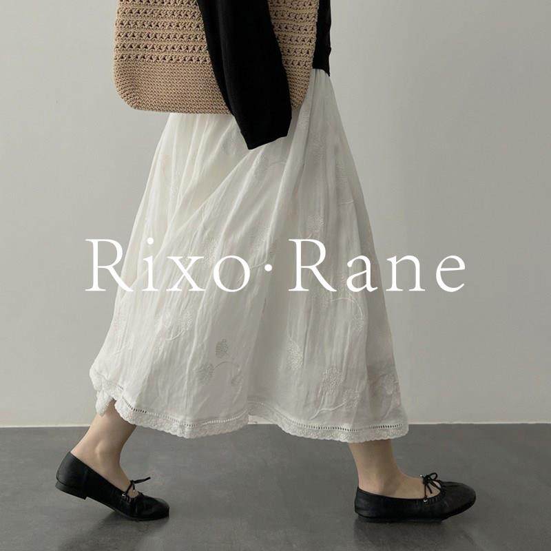 法国Rixo Rane法式轻奢?文艺超仙刺绣白色A字半身裙显瘦气质长裙