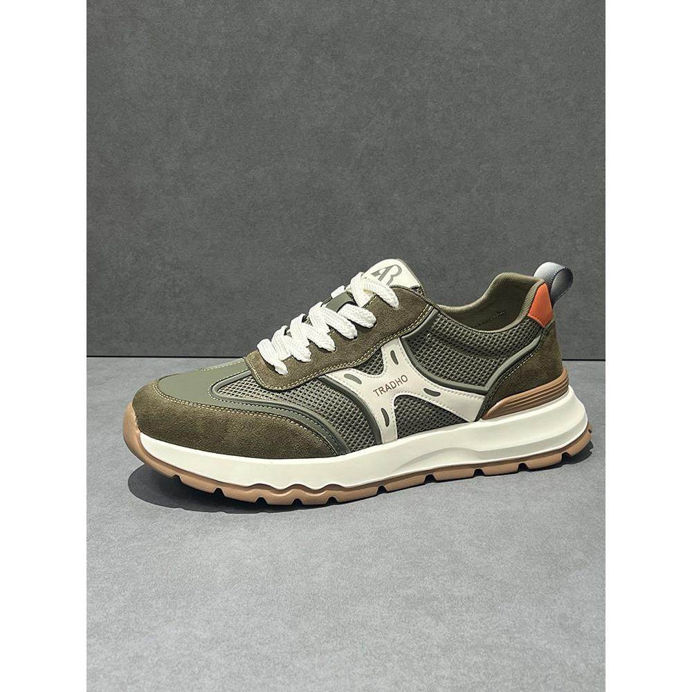 欧洲站男鞋皮面阿甘鞋男2025新款春夏透气时尚德训鞋男士网面板鞋,流行男鞋,德训鞋,淘宝优惠券,粉丝福利购,淘宝优惠卷