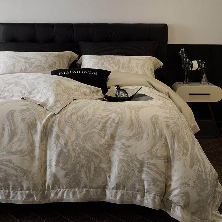 轻奢风120支长绒棉四件套全棉纯棉高级感裸睡床单被套床上用品,居家布艺,汗蒸服,淘宝优惠券,粉丝福利购,淘宝优惠卷