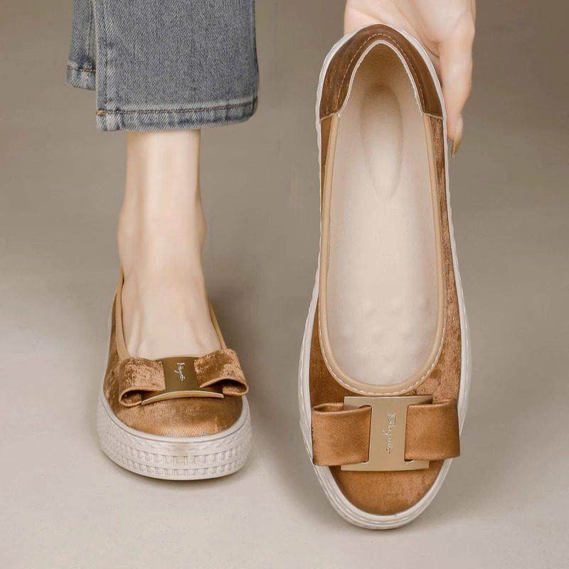 港风平底一脚蹬单鞋女2025春秋季新款软底渔夫鞋厚底瓢鞋豆豆鞋子,女鞋,浅口单鞋,淘宝优惠券,粉丝福利购,淘宝优惠卷