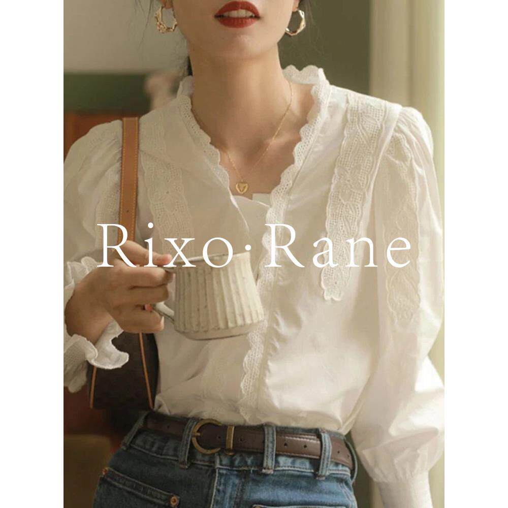 法国Rixo Rane 邂逅浪漫⭐法式白色衬衫女宫廷风内搭别致衬衫上衣