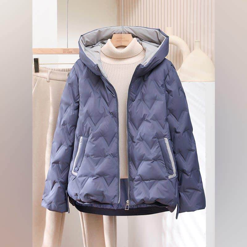 潮牌秋冬新款羽绒服女士保暖宽松短款白鸭绒时尚加厚连帽大码外套