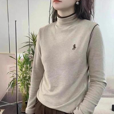 高端双面德绒半高领打底衫女2025年秋冬修身显瘦加厚保暖内搭上衣