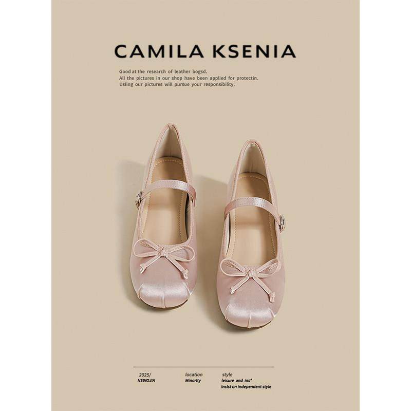 CAMILA KSENIA官方店2025新款女秋季法式芭蕾浅口覆古玛丽珍单鞋,女鞋,时尚芭蕾鞋,淘宝优惠券,粉丝福利购,淘宝优惠卷