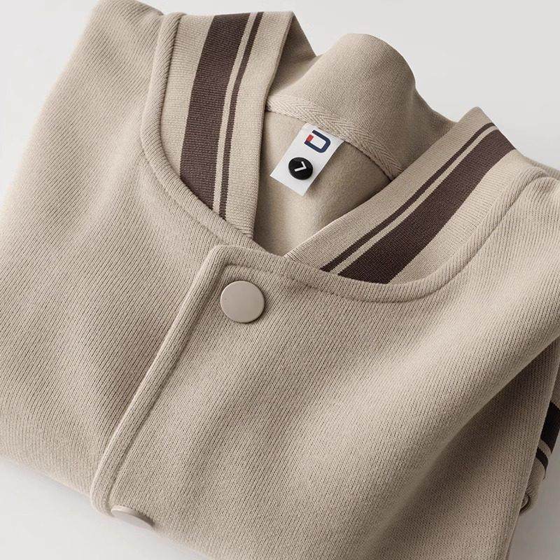 VSEAZMA美式休闲卡其色棒球服外套男重磅撞色宽松开衫卫衣女春秋,男装,秀禾服,淘宝优惠券,粉丝福利购,淘宝优惠卷