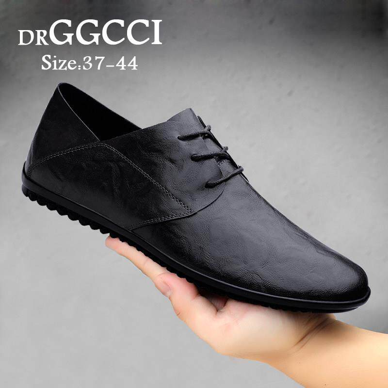 DRGGCCI单层皮休闲鞋2026年秋季透气新款皮鞋男真皮软底软面轻便