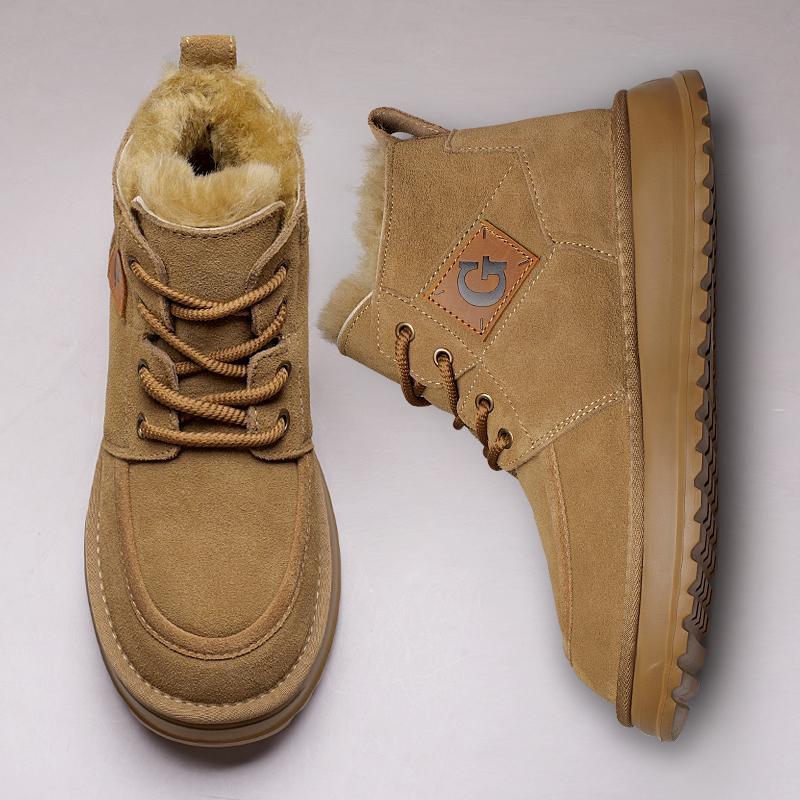 雪地靴冬季加绒加厚保暖羊毛鞋2025新款厚底防滑御寒高帮大棉鞋男