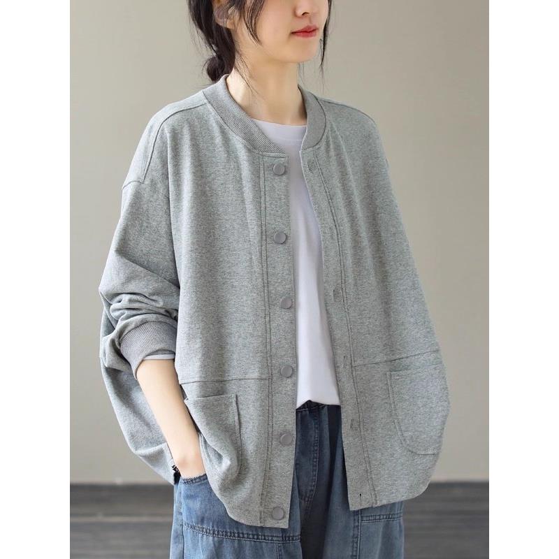 RIXO RXLY长袖卫衣外套女大码春秋季简约休闲棒球服夹克开衫上衣