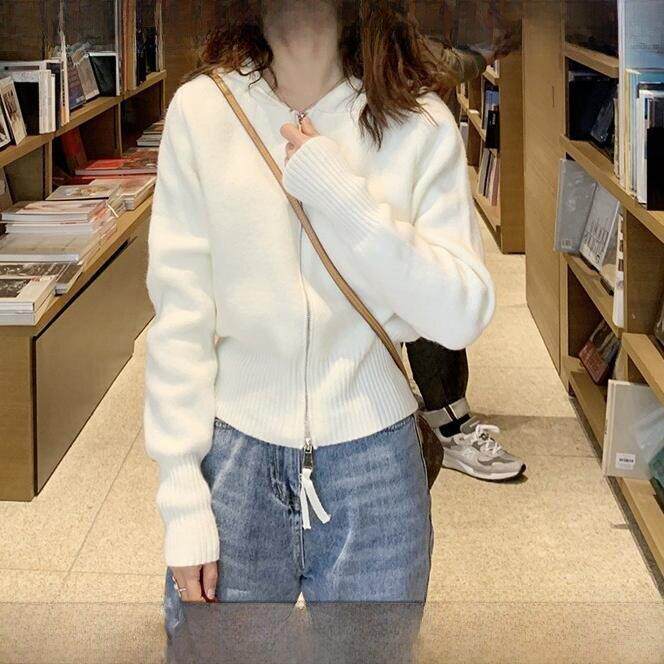 法国Rouje tusse连帽卫衣羊毛针织开衫女春减龄羊绒毛衣外套上衣