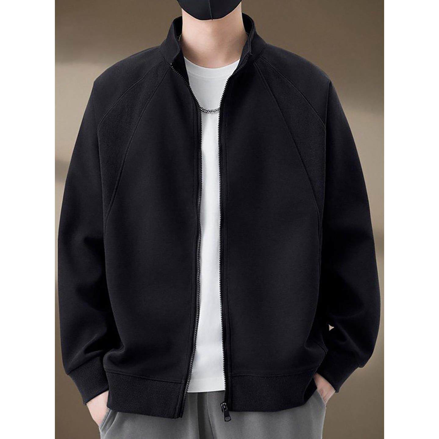 高端开衫卫衣男士2026年春季新款休闲运动上衣立领夹克外套男高端