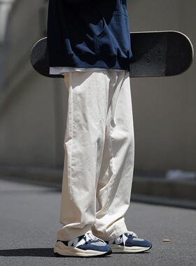 【日系覆古】Ander Jurnal直筒休闲男简约春秋阔腿长裤垂坠拖地裤
