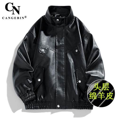 真皮皮衣男外套痞帅春秋美式机车2025新款覆古飞行员羊皮牛皮夹克